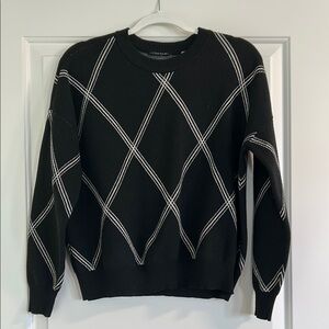 Black Sweater with White Argyle Pattern